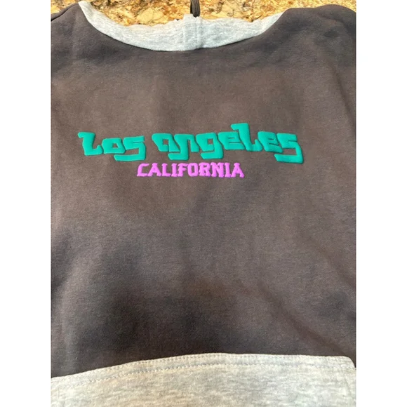 Hybrid Apparel “Los Angeles California” Palm Trees Checkerboard Crewneck - Picture 4 of 7